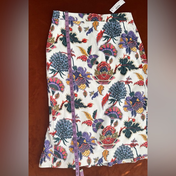 J Crew Brand New With Tags Colorful Cotton Paisley Trumpet Skirt Size 6 - Picture 5 of 11